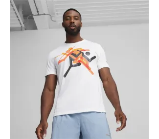 PUMA White RUN FASTER ICONS GRAPHIC TEE