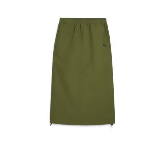 Olive Green Dare To Midi Woven Skirt