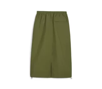 Olive Green Dare To Midi Woven Skirt