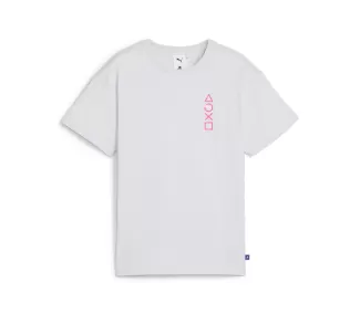 PUMA X PLAYSTATION Elevated Tee Silver M - T-shirt de mode de jeu