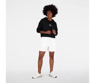 NB Essentials Graphic Crop Fleece Hoodie - Confort et Style