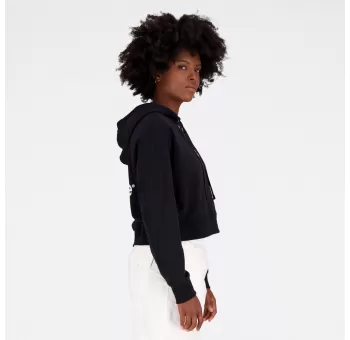 NB Essentials Graphic Crop Fleece Hoodie - Confort et Style