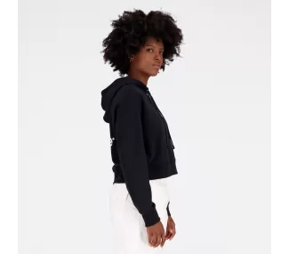 NB Essentials Graphic Crop Fleece Hoodie - Confort et Style