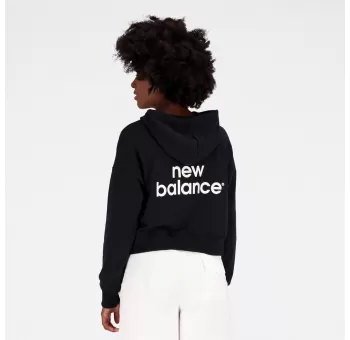 NB Essentials Graphic Crop Fleece Hoodie - Confort et Style