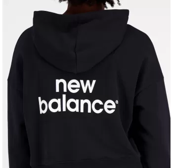 NB Essentials Graphic Crop Fleece Hoodie - Confort et Style