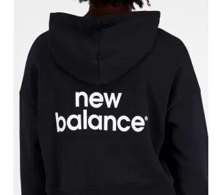 NB Essentials Graphic Crop Fleece Hoodie - Confort et Style