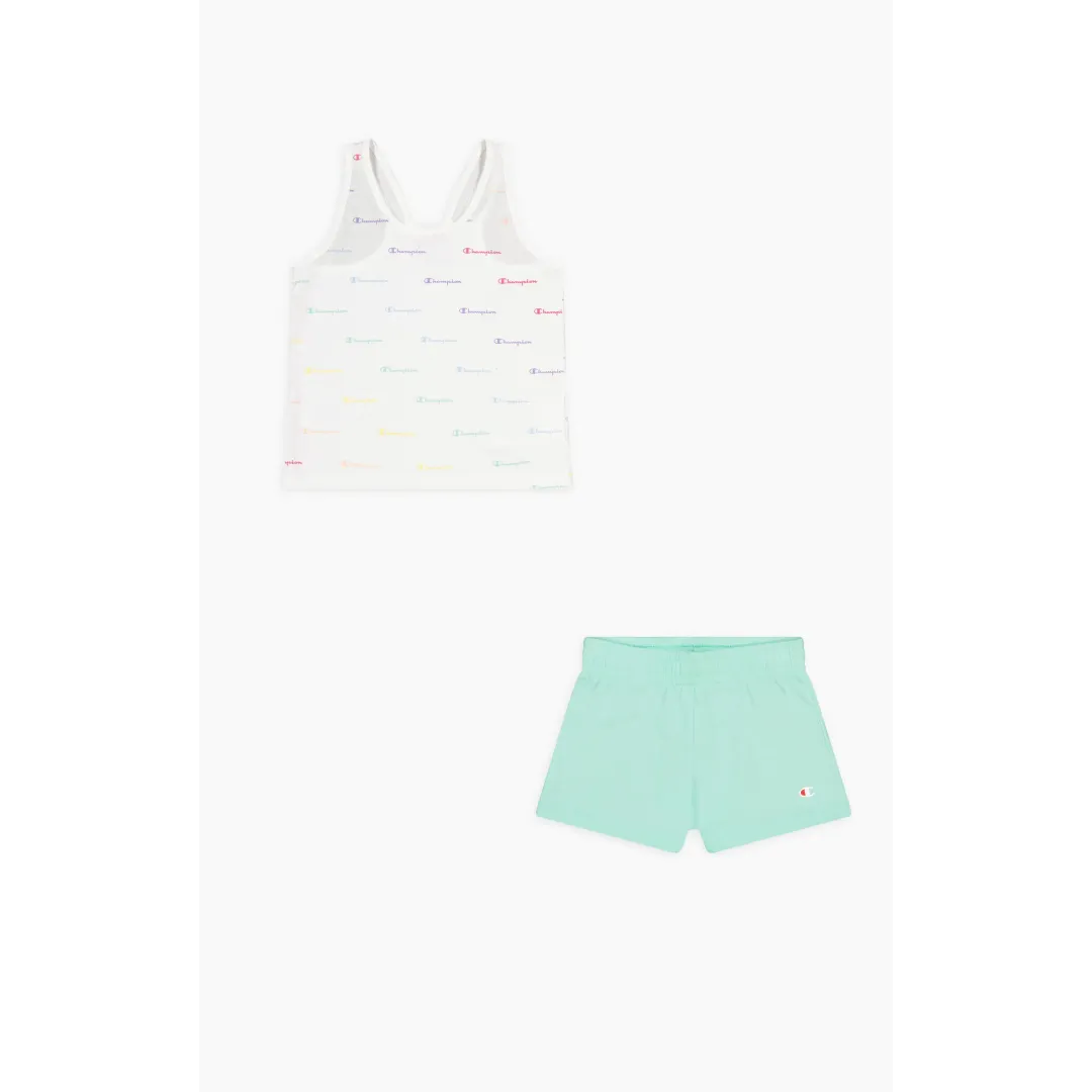 Ensemble Lifestyle Champion pour Fille en Blanc Vert