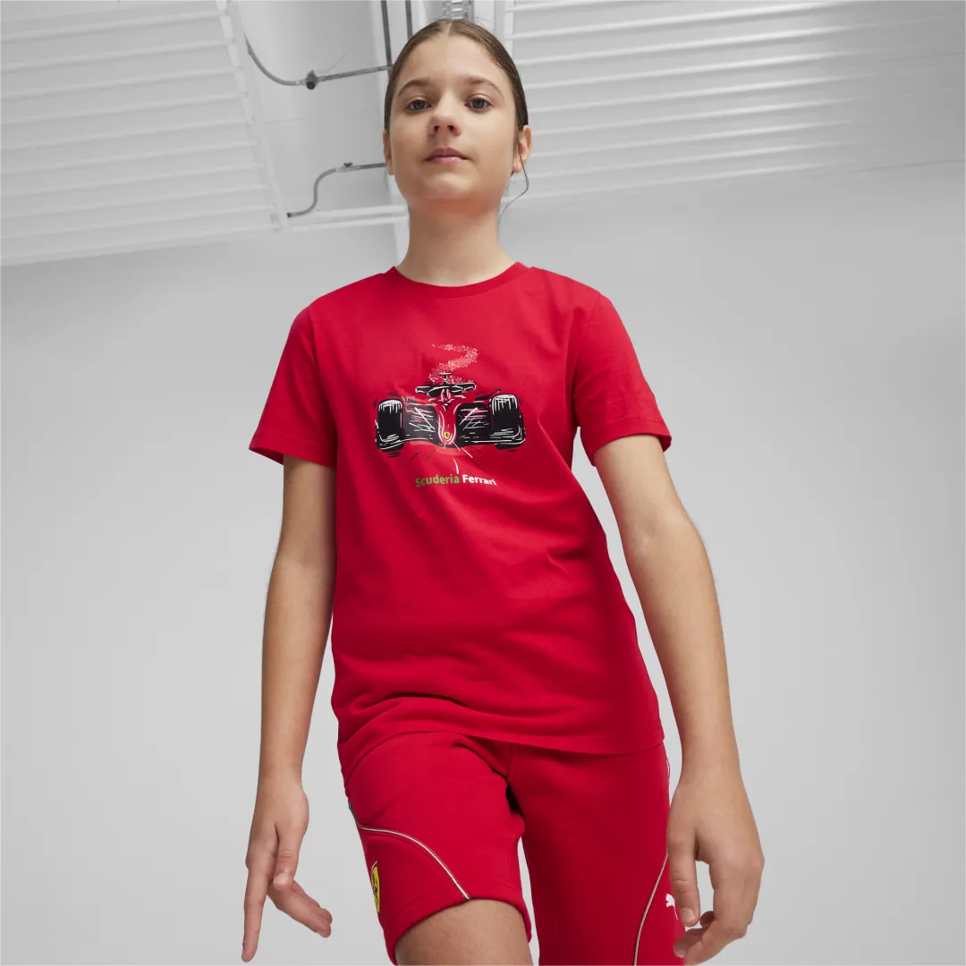 Tee-Shirt Graphique Ferrari Race pour Enfants - Rosso Cors