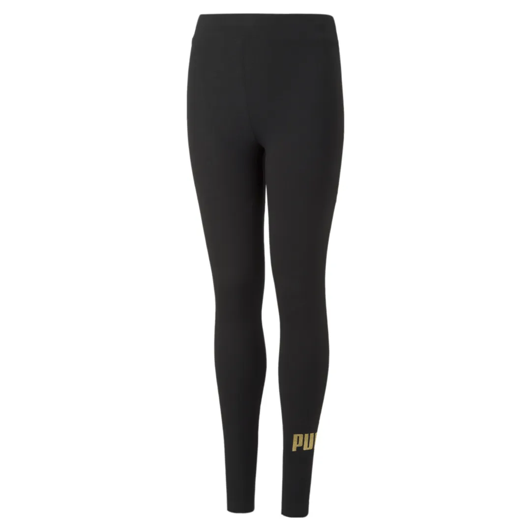 ESS+ Logo Leggings G Puma Black-Gold | Puma Women's Sportswear