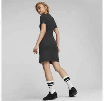 ESS Slim Tee Dress Puma Black - Robe Chic et Confortable