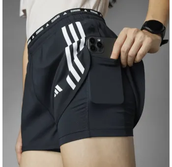 Short de Running 2 en 1 Adidas avec 3 Bandes - Collection Own the Run