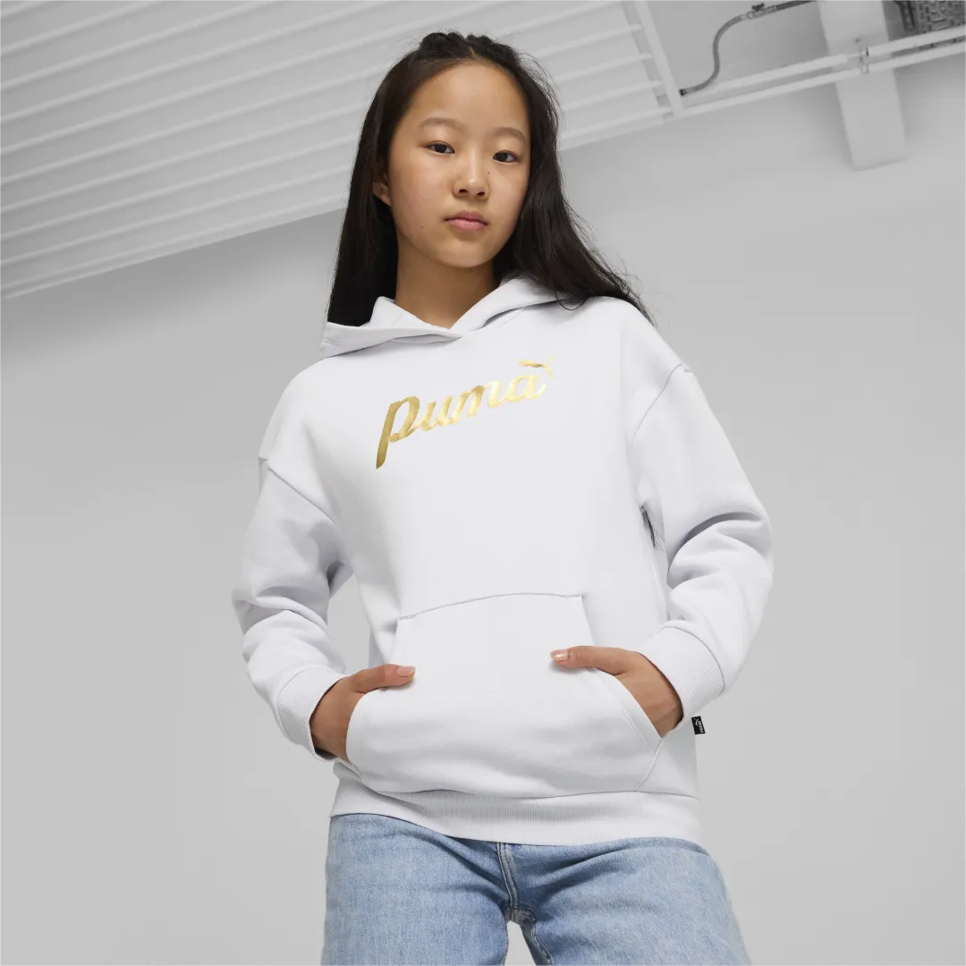 ESS+ SCRIPT Metallic Hoodie FL G - Vêtement de Mode Tendance